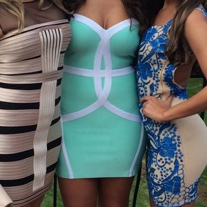 Guess seafoam green strapless dress